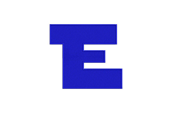Letter E Embroidery Design