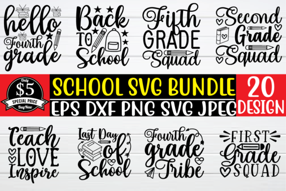 School SVG Bundle: Affordable and Versatile Design Files for Creative Projects